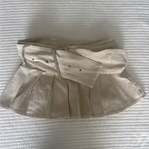 Oh Polly Cream Mini Skirt with Belt